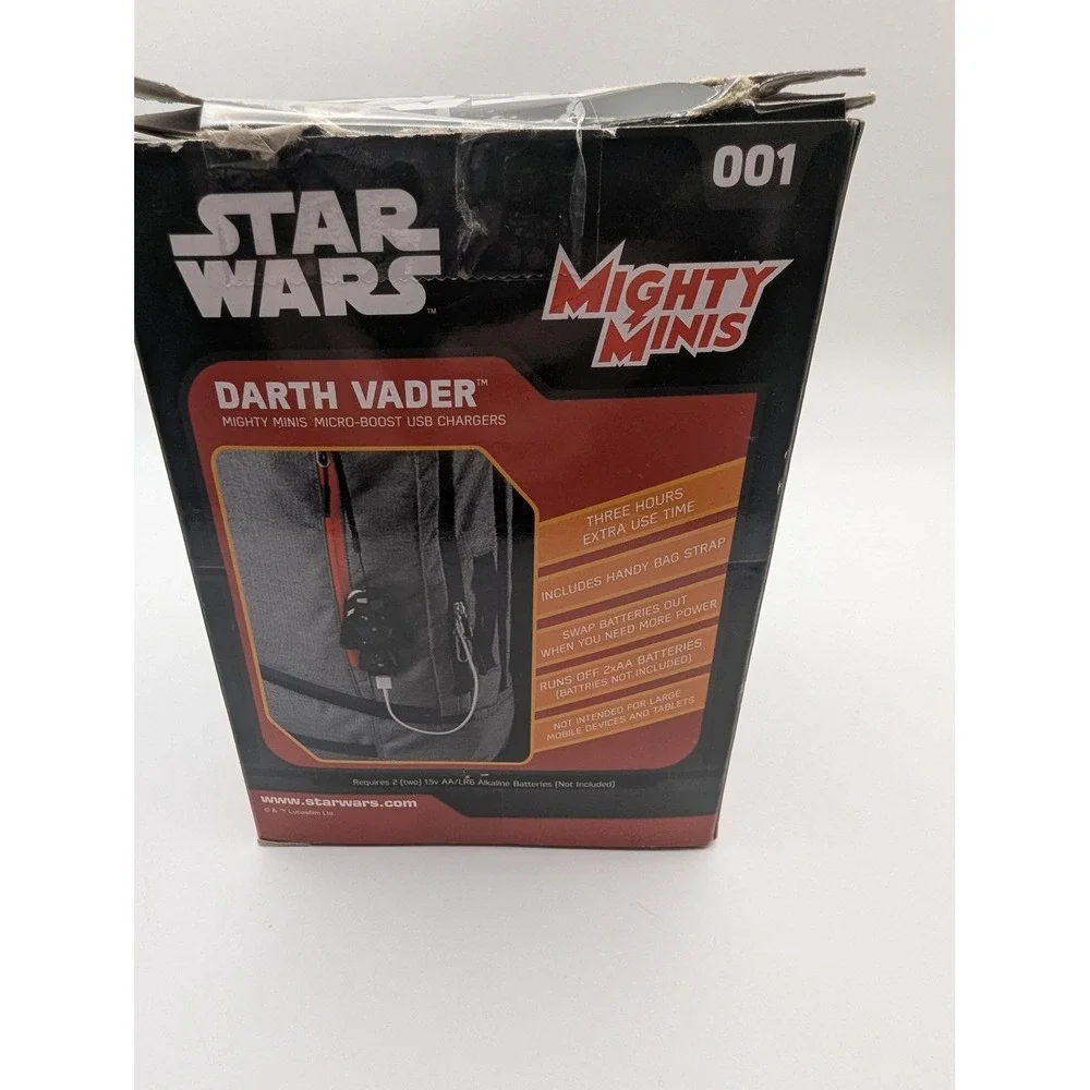 Star Wars Darth Vader Mighty Minis Micro USB Charger Power Bank Box Damaged